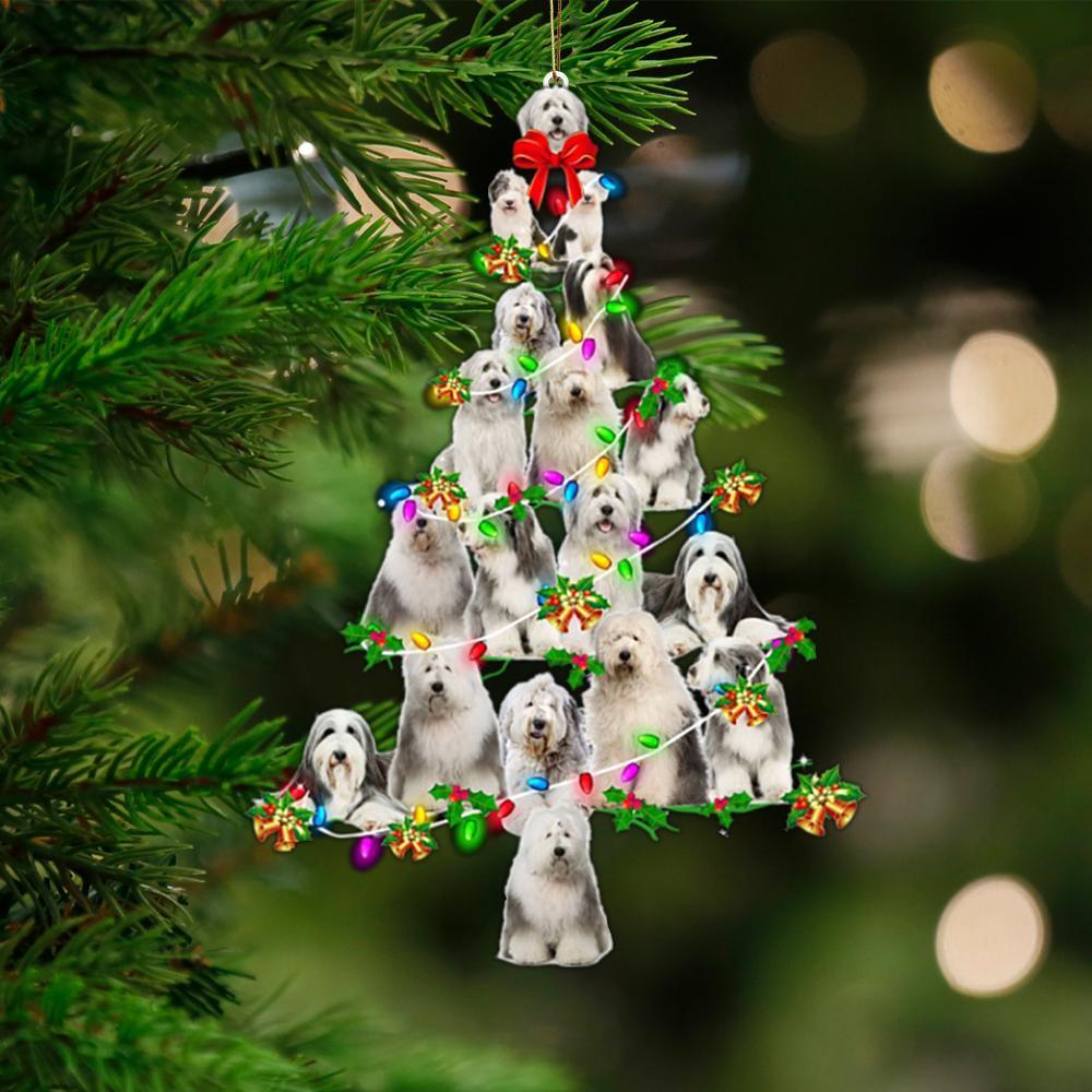 Old English Sheepdog-Christmas Tree Lights-Two Sided Ornament - Best gifts your whole family