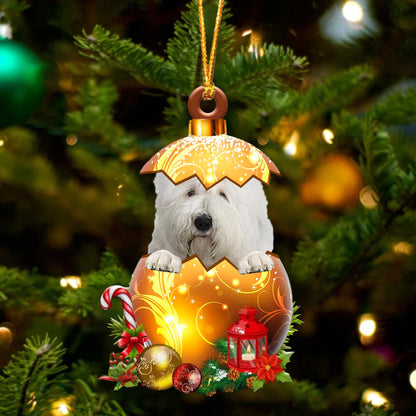 Old English Sheepdog In Golden Egg Christmas Ornament - Best gifts your whole family