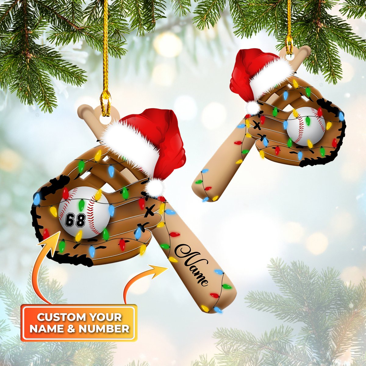 Ornament - Baseball America - Custom Shaped Flat Ornament, Christmas Ornament Decor, Home Deco - Best gifts your whole family