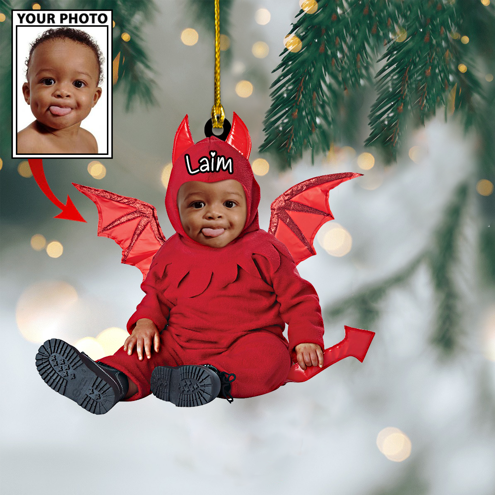 Ornament - Custom Baby Dragon Cute Photo With Name for Christmas Ornament LTP0 - Best gifts your whole family