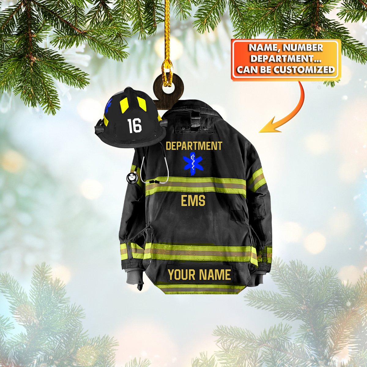 Ornament - EMS, EMT - Custom Shaped Ornament, Ornament Christmas Decor, Home Deco - Best gifts your whole family
