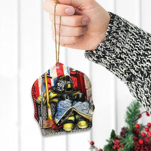 Ornament - Personalized Fire Clothing Set Helmet Shield Firefighter Ornament - Best gifts your whole family