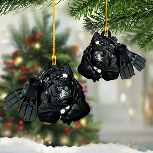 Ornament - Personalized Scuba Diving Equipment Ornament Shaped Christmas, Custom Shape Flat Ornament - Best gifts your whole family