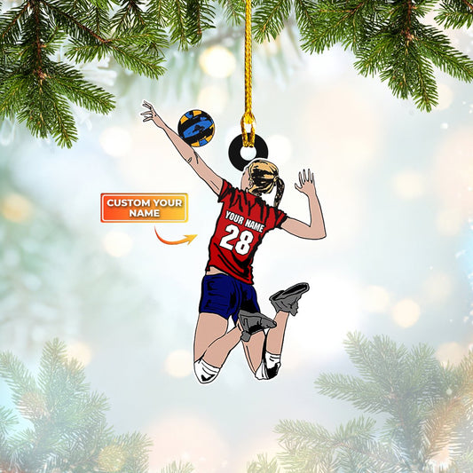 Ornament - Personalized Volleyball Custom Name Number Shaped Flat Ornament Christma - Best gifts your whole family