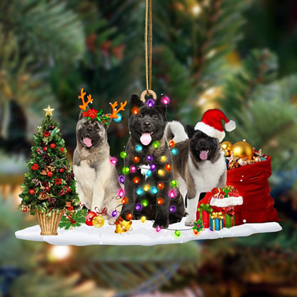 Ornament- Akita-Christmas Dog Friends Hanging Ornament, Happy Christmas Ornament, Car Ornament - Best gifts your whole family
