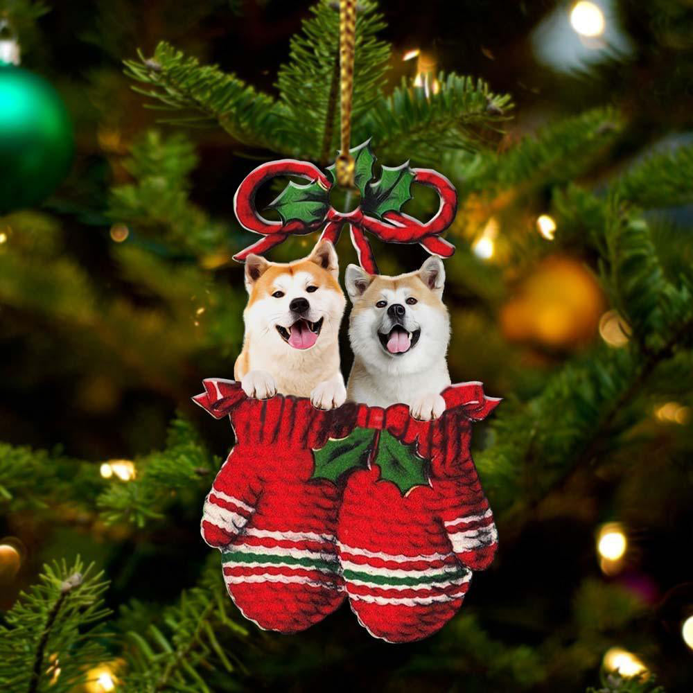 Ornament- Akita Inu Inside Your Gloves Christmas Holiday-Two Sided Ornament, Christmas Ornament, Car Ornament - Best gifts your whole family