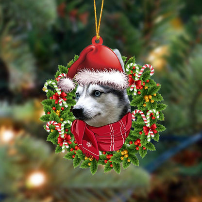Ornament- Alaskan Klee Kai-Xmas Bandana Hanging Ornament, Happy Christmas Ornament, Car Ornament - Best gifts your whole family