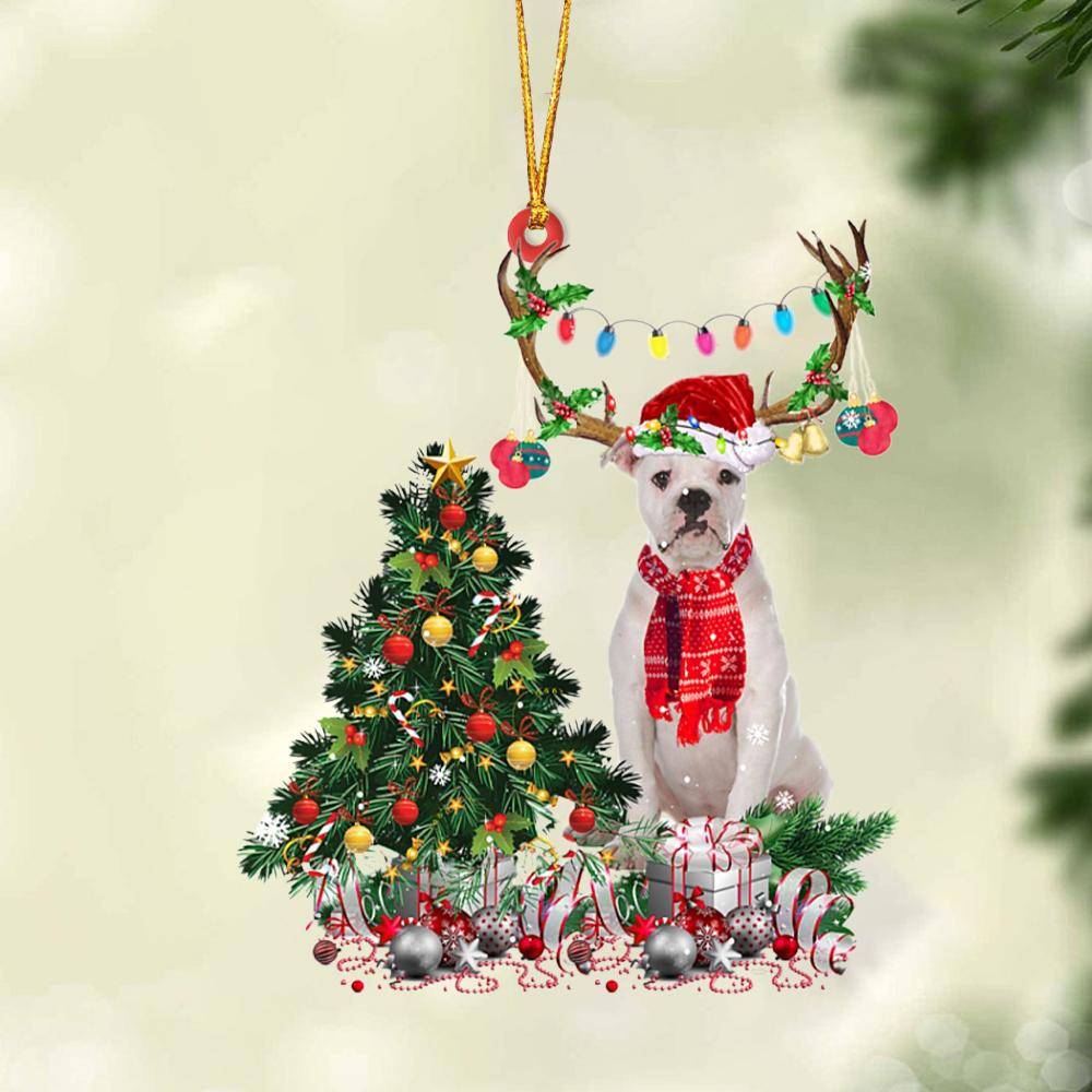 Ornament- American Bulldog 2-Christmas Tree Gift Hanging Ornament, Happy Christmas Ornament, Car Ornament - Best gifts your whole family