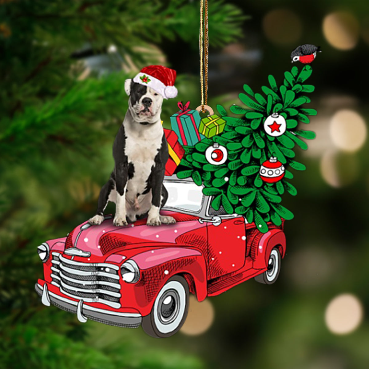 Ornament- American Bulldog 3-Pine Truck Hanging Ornament, Happy Christmas Ornament, Car Ornament - Best gifts your whole family