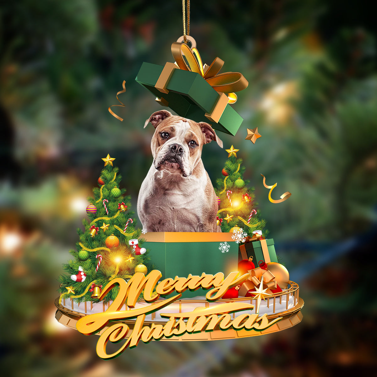 Ornament- American Bulldog-Christmas Gifts&dogs Hanging Ornament, Happy Christmas Ornament, Car Ornament - Best gifts your whole family