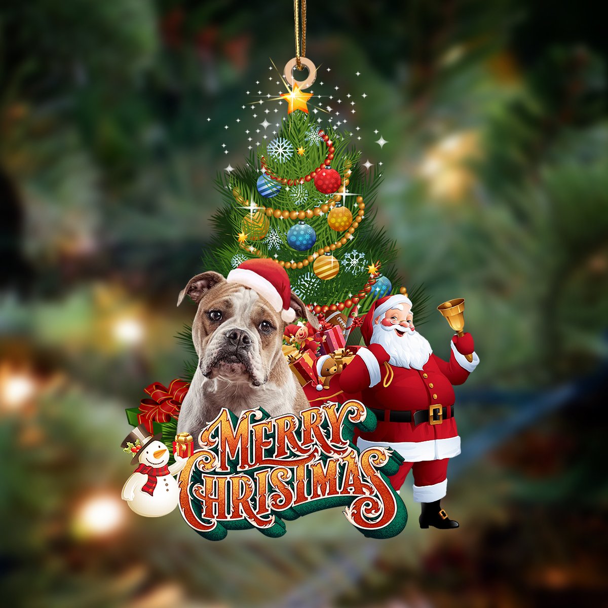 Ornament- American Bulldog-Christmas Tree&Dog Hanging Ornament, Happy Christmas Ornament, Car Ornament - Best gifts your whole family