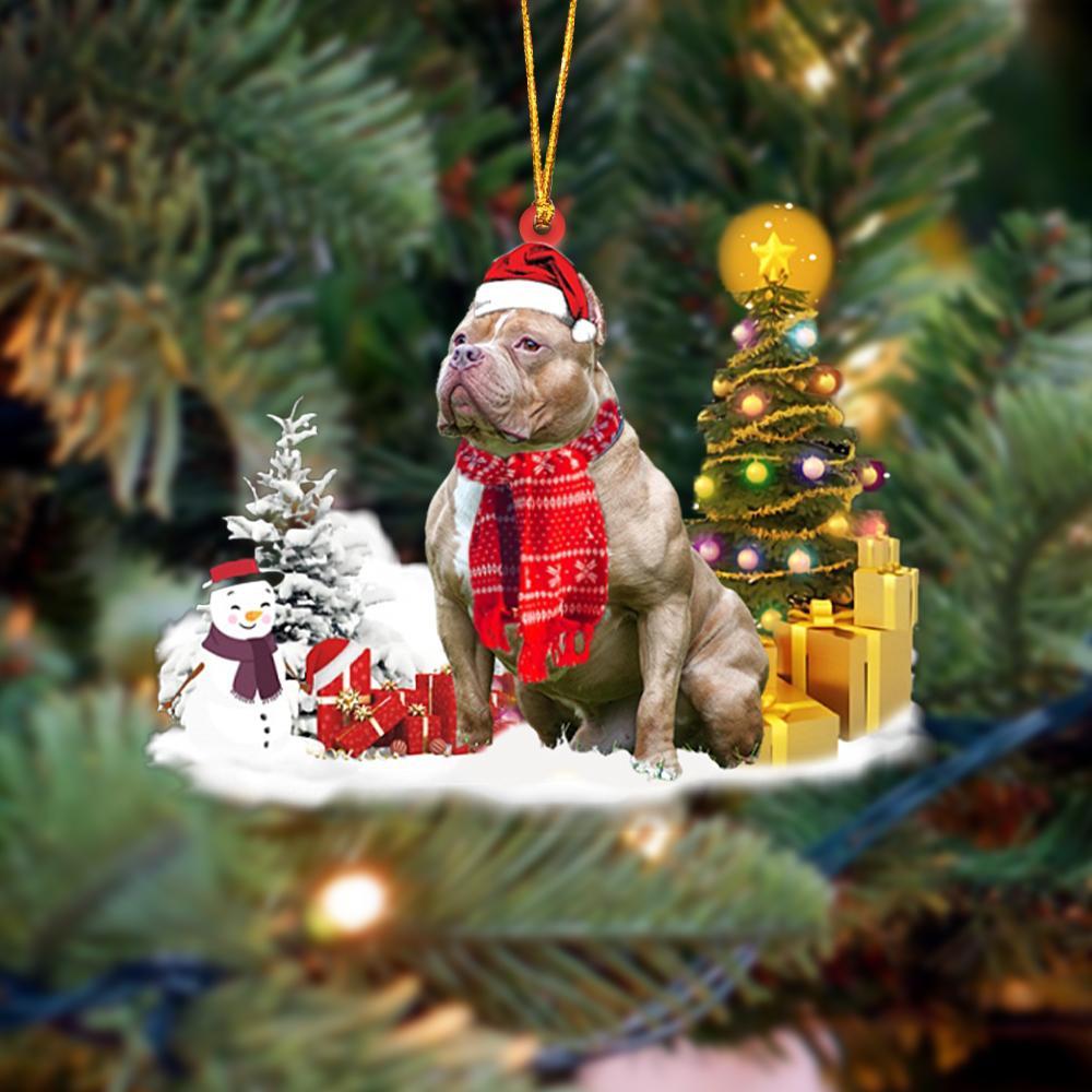 Ornament- American Bully Dog02 Christmas Ornament Dog Ornament, Car Ornament, Christmas Ornament - Best gifts your whole family