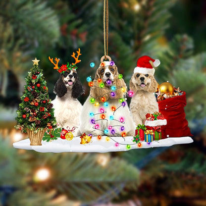 Ornament- American Cocker Spaniel-Christmas Dog Friends Hanging Ornament, Christmas Ornament, Car Ornament - Best gifts your whole family
