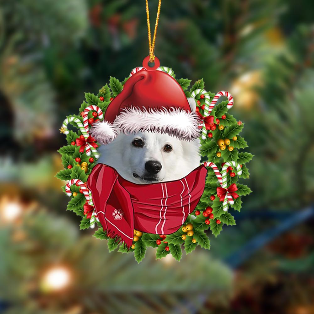 Ornament- American Eskimo-Xmas Bandana Hanging Ornament, Happy Christmas Ornament, Car Ornament - Best gifts your whole family