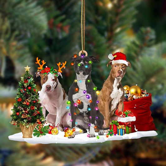 Ornament- American Pit Bull Terrier-Christmas Dog Friends Hanging Ornament, Christmas Ornament, Car Ornament - Best gifts your whole family