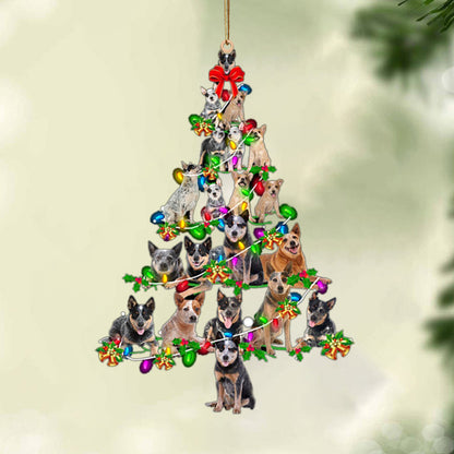Ornament- Australian Cattle Dog-Christmas Tree Lights-Two Sided Ornament, Christmas Ornament, Car Ornament - Best gifts your whole family