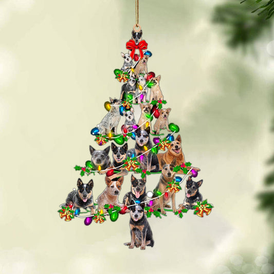 Ornament- Australian Cattle Dog-Christmas Tree Lights-Two Sided Ornament, Christmas Ornament, Car Ornament - Best gifts your whole family