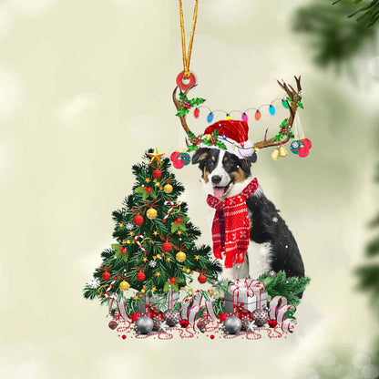 Ornament- Australian Shepherd 2-Christmas Tree Gift Hanging Ornament, Happy Christmas Ornament, Car Ornament - Best gifts your whole family