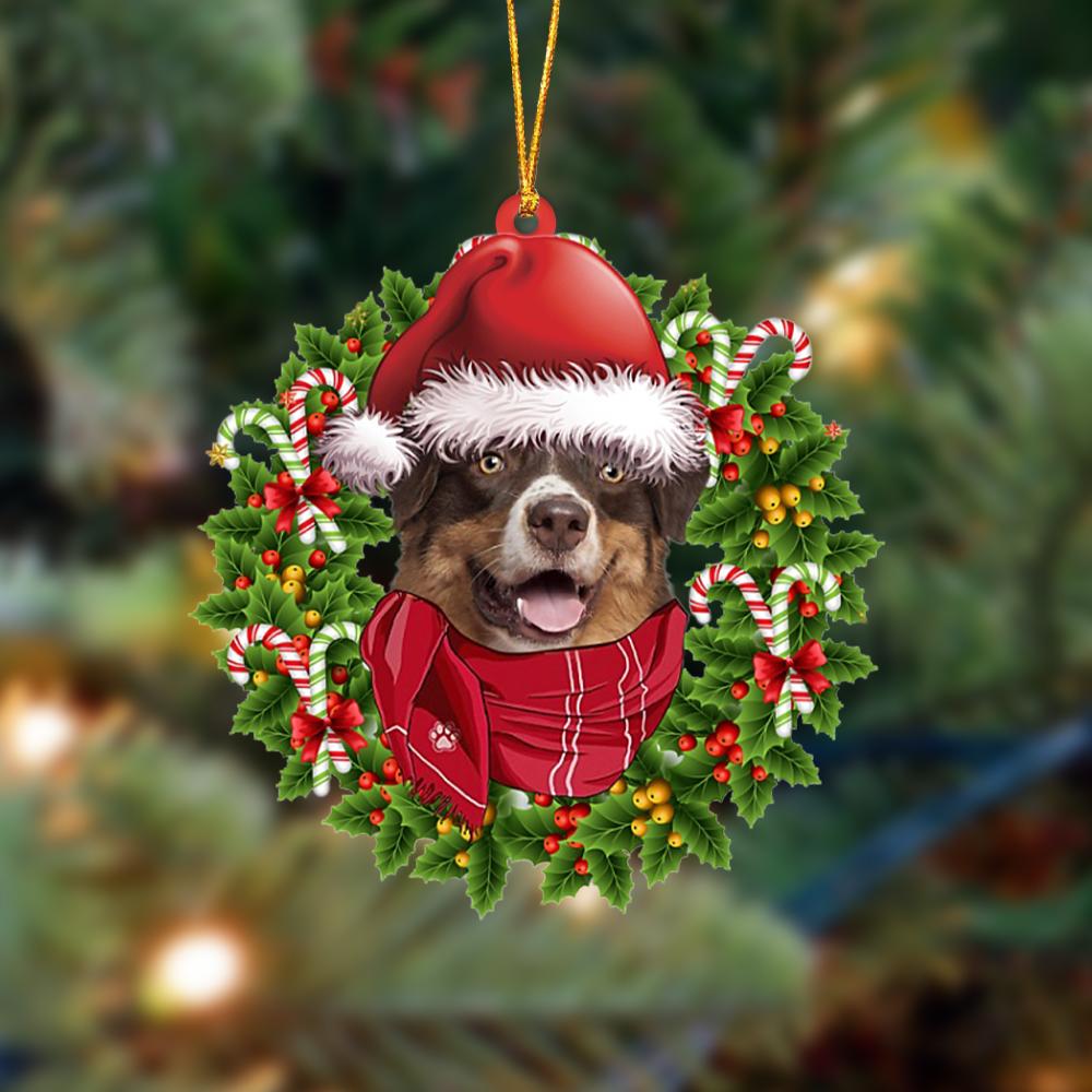 Ornament- Australian Shepherd 3-Xmas Bandana Hanging Ornament, Happy Christmas Ornament, Car Ornament - Best gifts your whole family