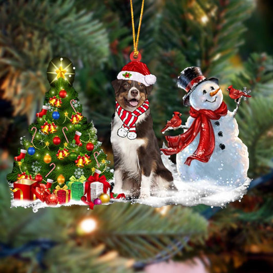Ornament- Australian Shepherd Christmas Snow Hanging Ornament Dog Ornament, Car Ornament, Christmas Ornament - Best gifts your whole family