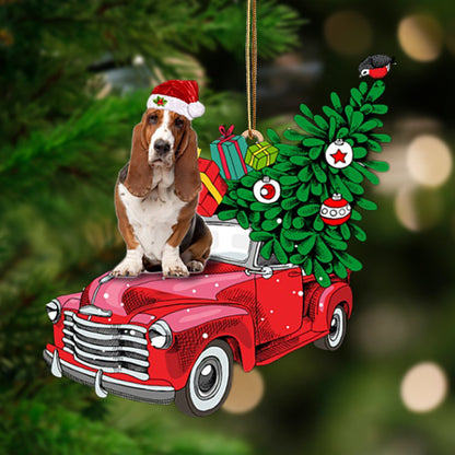Ornament- Basset Hound-Pine Truck Hanging Ornament, Happy Christmas Ornament, Car Ornament - Best gifts your whole family