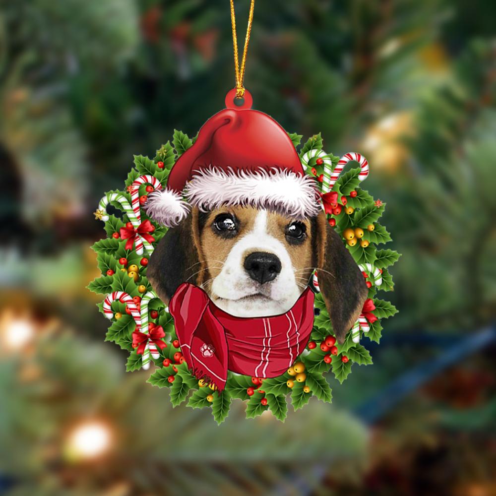 Ornament- Beagle 1-Xmas Bandana Hanging Ornament, Happy Christmas Ornament, Car Ornament - Best gifts your whole family