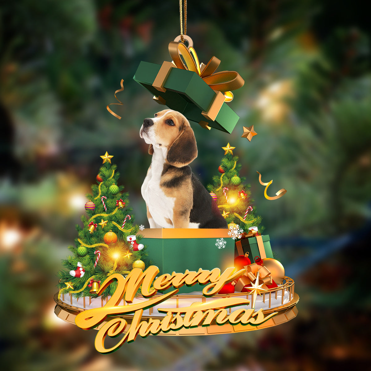 Ornament- Beagle-Christmas Gifts&dogs Hanging Ornament, Happy Christmas Ornament, Car Ornament - Best gifts your whole family