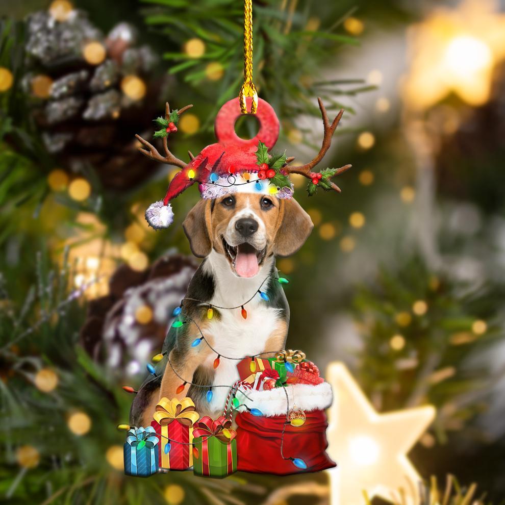 Ornament- Beagle Christmas Shape Ornament, Happy Christmas Ornament, Car Ornament - Best gifts your whole family