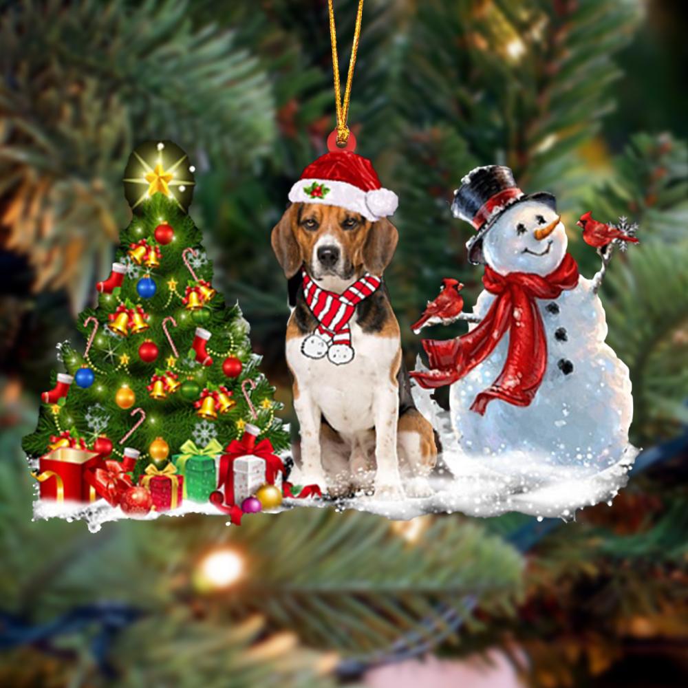 Ornament- Beagle Christmas Snow Hanging Ornament Dog Ornament, Car Ornament, Christmas Ornament - Best gifts your whole family