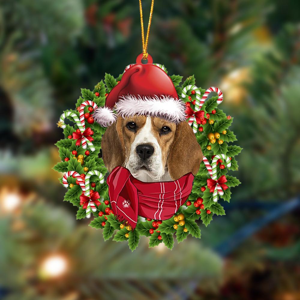 Ornament- beagle-Xmas Bandana Hanging Ornament, Happy Christmas Ornament, Car Ornament - Best gifts your whole family