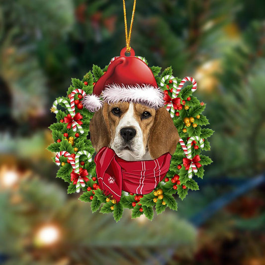Ornament- beagle-Xmas Bandana Hanging Ornament, Happy Christmas Ornament, Car Ornament - Best gifts your whole family