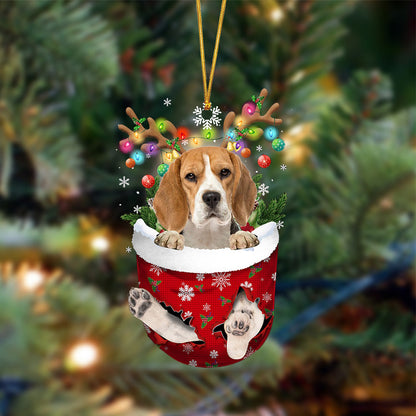 Ornament- Beagle2-In Christmas Pocket Two Sides Ornament, Happy Christmas Ornament, Car Ornament - Best gifts your whole family