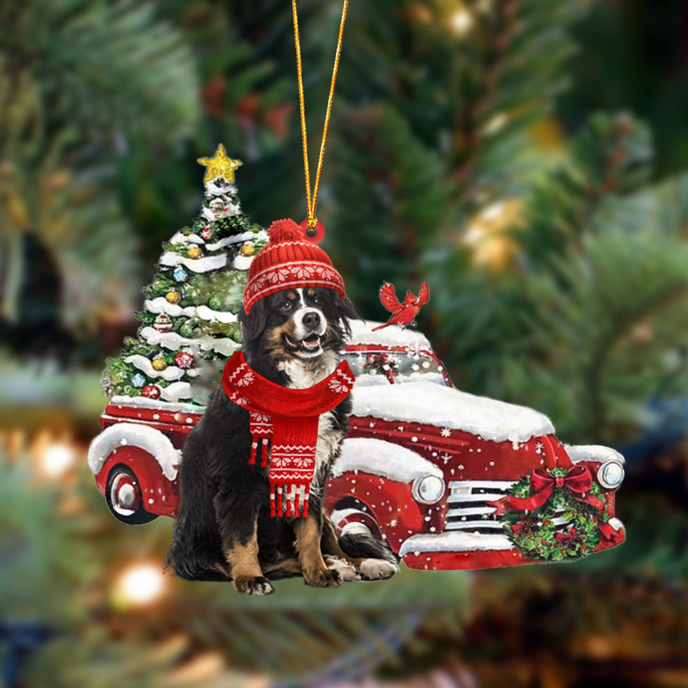 Ornament- Bernese Mountain-Christmas Car Two Sided Ornament, Happy Christmas Ornament, Car Ornament - Best gifts your whole family
