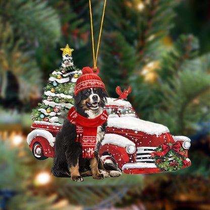 Ornament- Bernese Mountain-Christmas Car Two Sided Ornament, Happy Christmas Ornament, Car Ornament - Best gifts your whole family