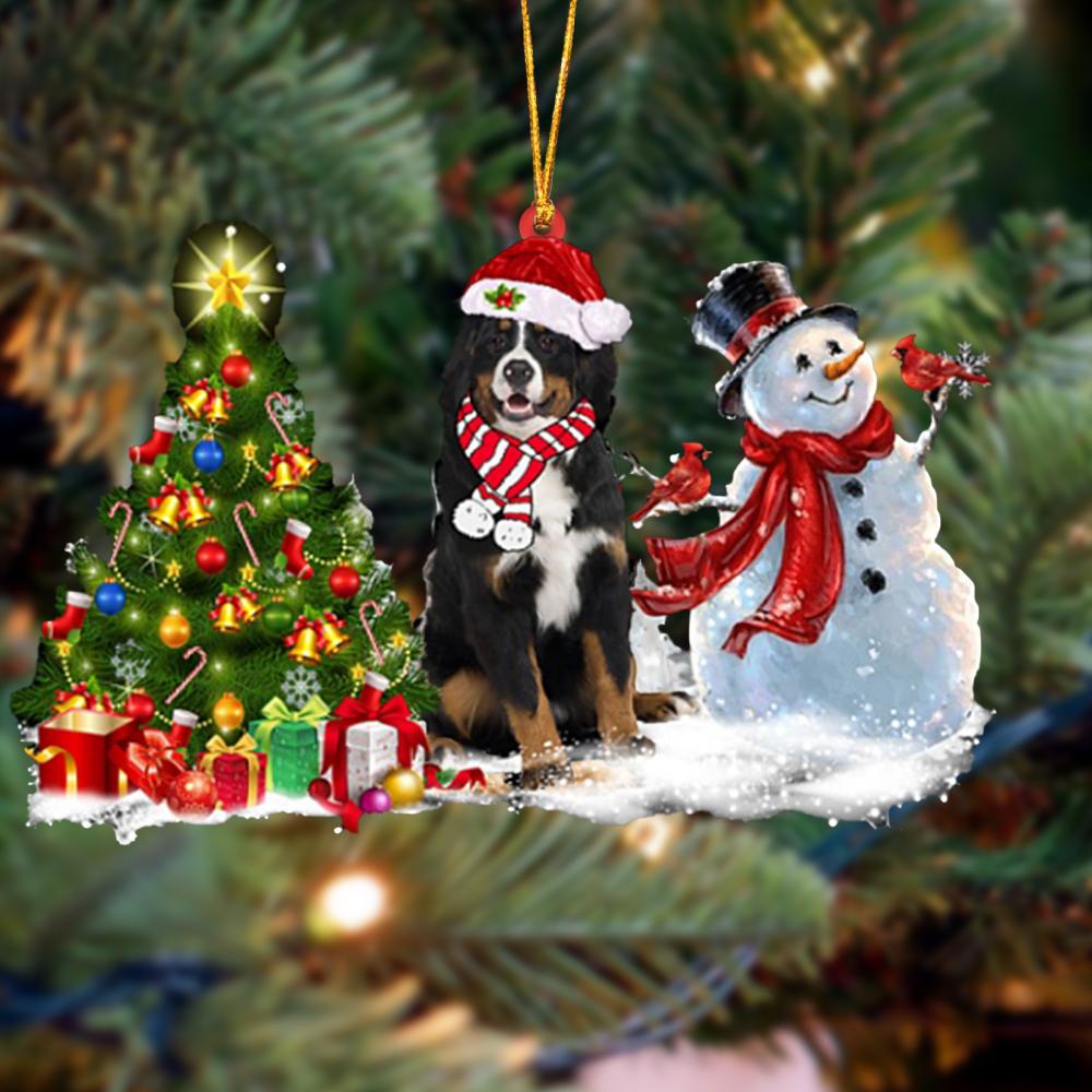 Ornament- Bernese Mountain Christmas Snow Hanging Ornament Dog Ornament, Car Ornament, Christmas Ornament - Best gifts your whole family