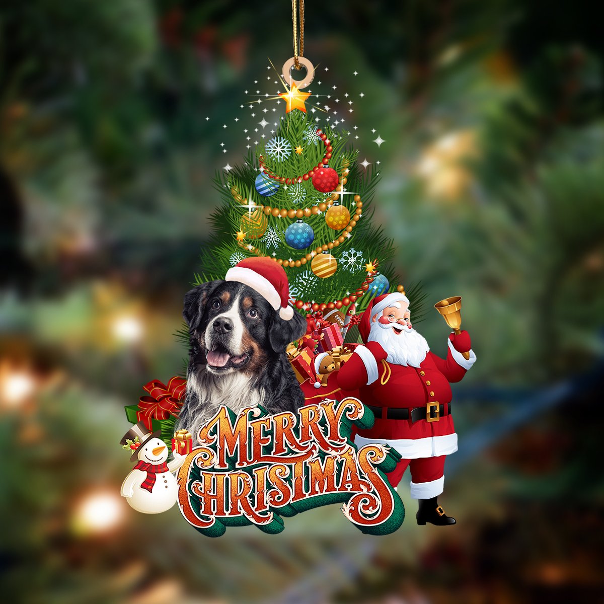 Ornament- Bernese Mountain-Christmas Tree&Dog Hanging Ornament, Happy Christmas Ornament, Car Ornament - Best gifts your whole family
