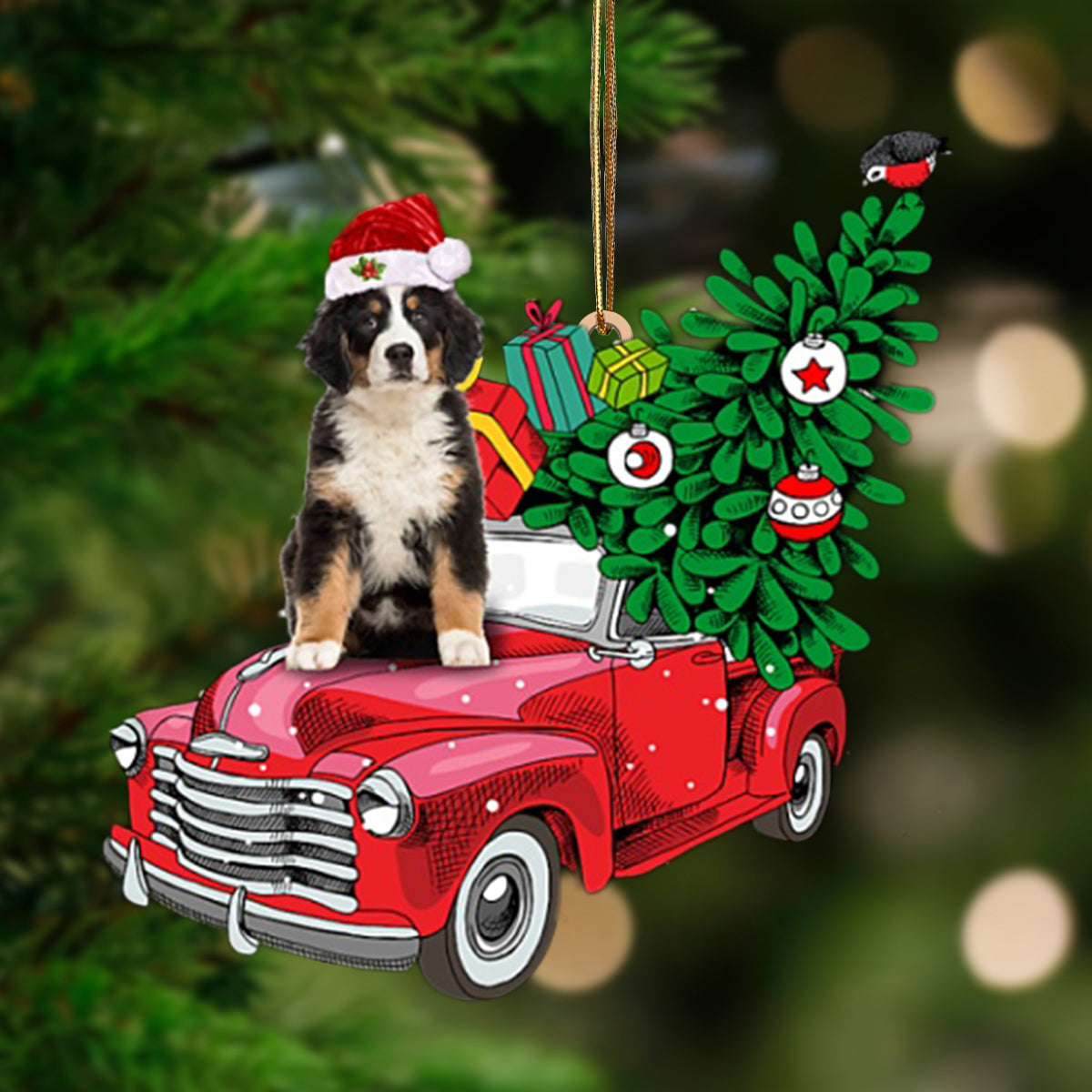 Ornament- Bernese Mountain Dog 1-Pine Truck Hanging Ornament, Happy Christmas Ornament, Car Ornament - Best gifts your whole family