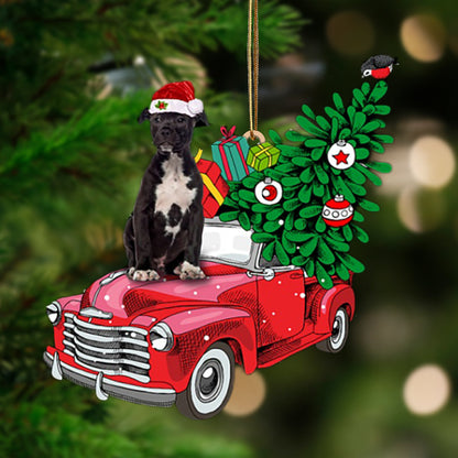 Ornament- BLACK American Staffordshire Terrier-Pine Truck Hanging Ornament, Christmas Ornament, Car Ornament - Best gifts your whole family