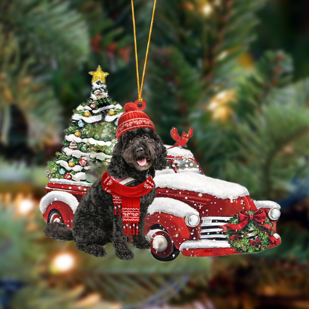 Ornament- Black Cavapoo-Christmas Car Two Sided Ornament, Happy Christmas Ornament, Car Ornament - Best gifts your whole family