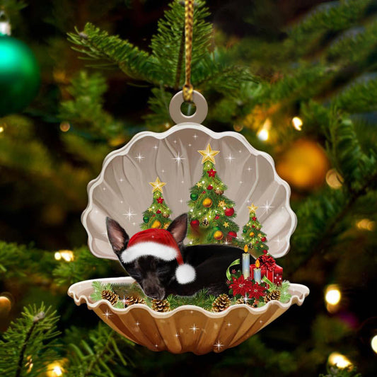 Ornament- Black Chihuahua-Sleeping Pearl in Christmas Two Sided Ornament, Christmas Ornament, Car Ornament - Best gifts your whole family