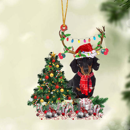 Ornament- BLACK Dacshhund 1-Christmas Tree Gift Hanging Ornament, Happy Christmas Ornament, Car Ornament - Best gifts your whole family