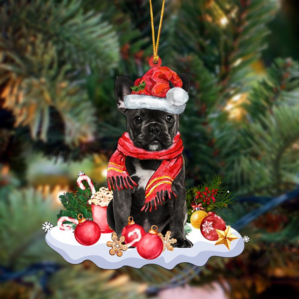Ornament- BLACK French Bulldog-Better Christmas Hanging Ornament, Happy Christmas Ornament, Car Ornament - Best gifts your whole family