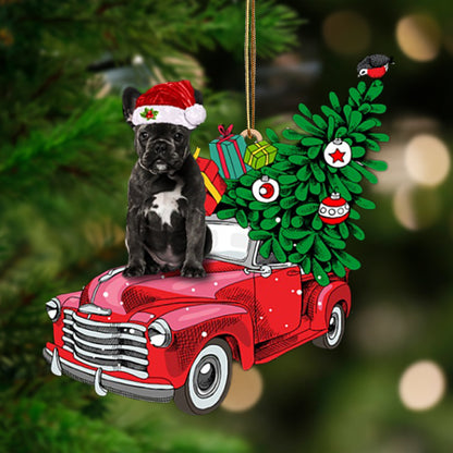 Ornament- BLACK French Bulldog-Pine Truck Hanging Ornament, Happy Christmas Ornament, Car Ornament - Best gifts your whole family