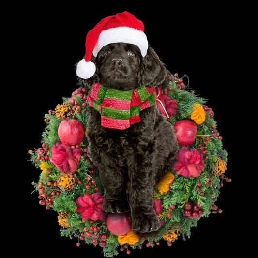 Ornament- Black Labradoodle Christmas Ornament, Happy Christmas Ornament, Car Ornament - Best gifts your whole family