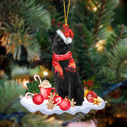 Ornament- BLACK Labrador-Better Christmas Hanging Ornament, Happy Christmas Ornament, Car Ornament - Best gifts your whole family