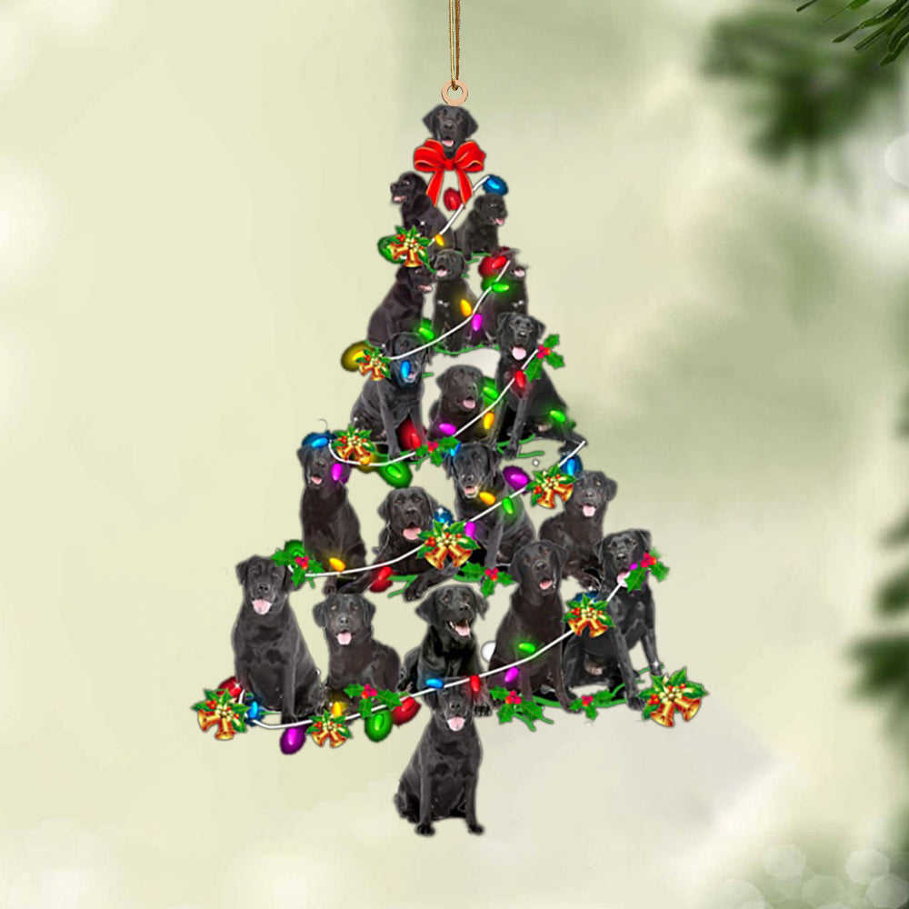 Ornament- Black Labrador Retriever-Christmas Tree Lights-Two Sided Ornament, Christmas Ornament, Car Ornament - Best gifts your whole family