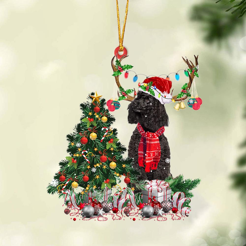 Ornament- BLACK Miniature Poodle-Christmas Tree Gift Hanging Ornament, Happy Christmas Ornament, Car Ornament - Best gifts your whole family