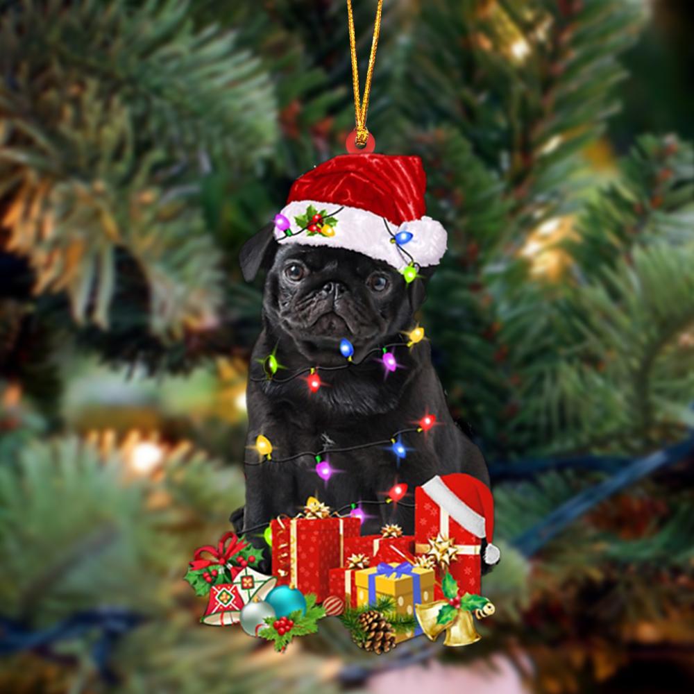 Ornament- BLACK Pug 1-Dog Be Christmas Tree Hanging Ornament, Happy Christmas Ornament, Car Ornament - Best gifts your whole family