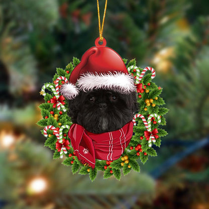 Ornament- BLACK Shih Tzu-Xmas Bandana Hanging Ornament, Happy Christmas Ornament, Car Ornament - Best gifts your whole family