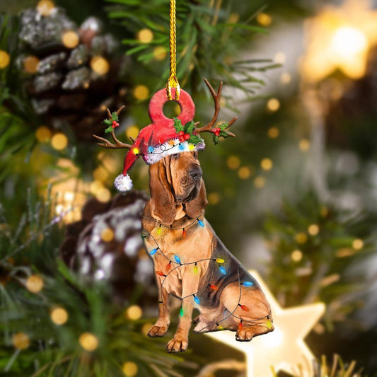 Ornament- Bloodhound Christmas Shape Ornament, Happy Christmas Ornament, Car Ornament - Best gifts your whole family